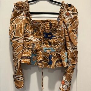 Ulla Johnson Mirelle Patterned Top Size 6